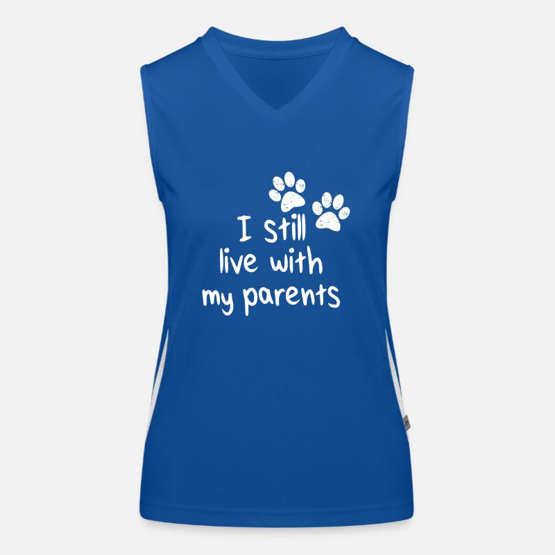 I still live with my parents Funktionelles Kontrast-Tank Top für Frauen
