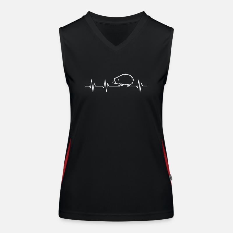 Igel Stacheltier Igelmotiv Herzschlag Igelchen Funktionelles Kontrast-Tank Top für Frauen