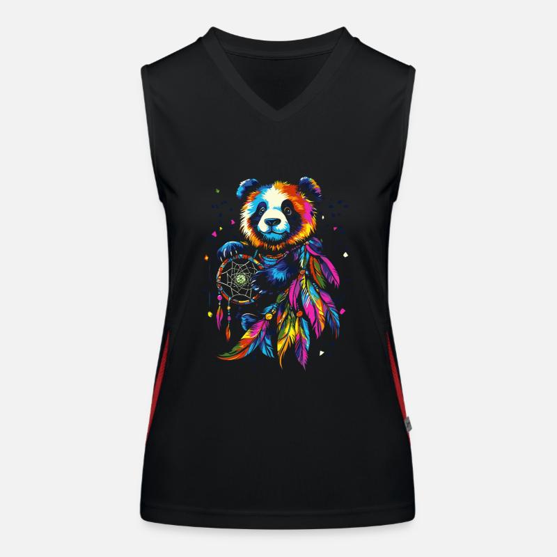 Panda avec attrape-rêves Débardeur respirant contrasté Femme