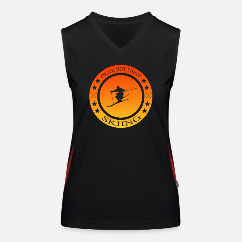 Skiing, Skidesign Funktionelles Kontrast-Tank Top für Frauen