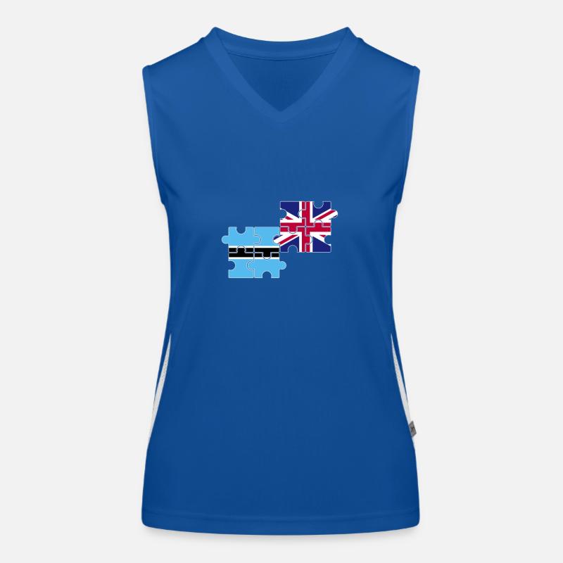 Botswana Drapeau du Royaume-Uni Botswanais britannique Débardeur respirant contrasté Femme