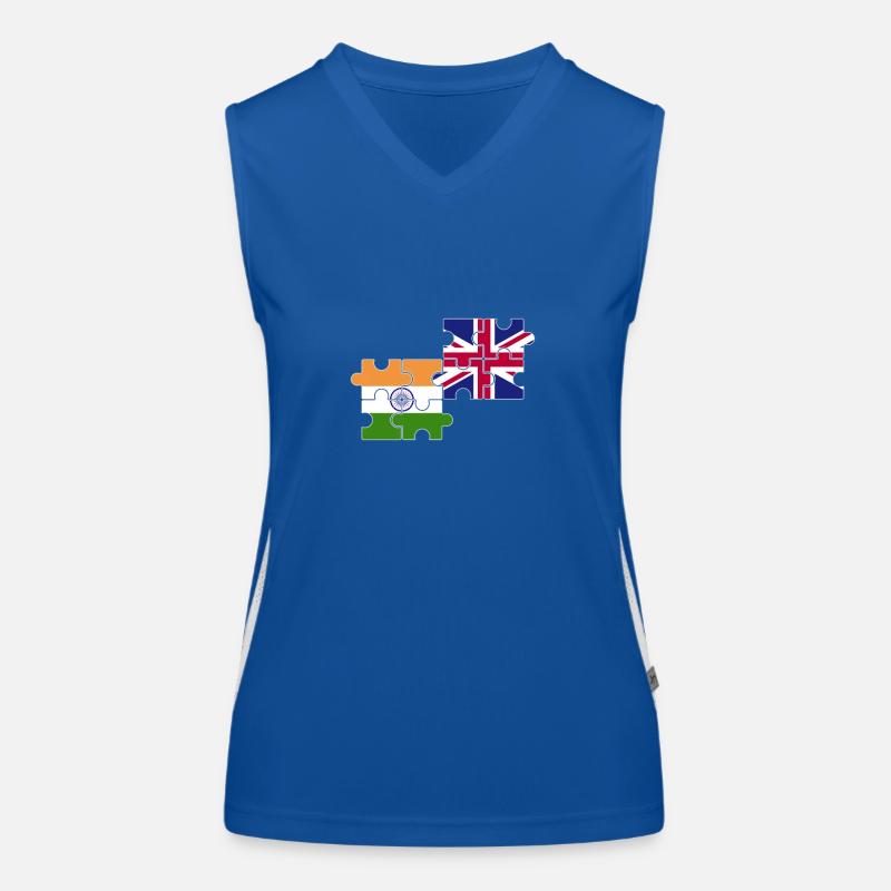 Inde Drapeau du Royaume-Uni Indien britannique Débardeur respirant contrasté Femme