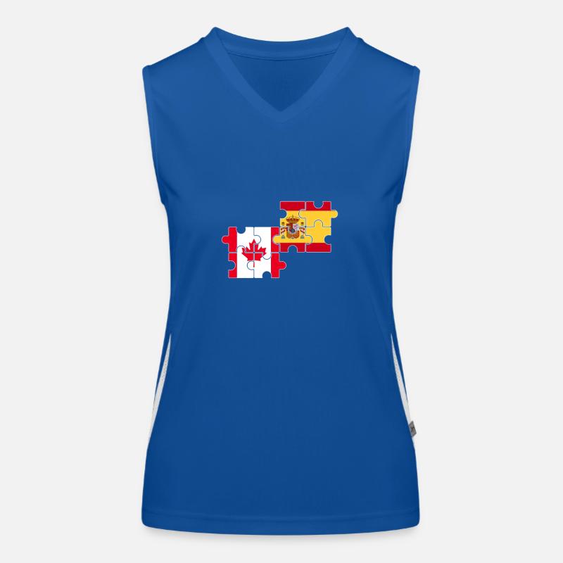 Canada Espagne Drapeau Hispano-Canadien Débardeur respirant contrasté Femme