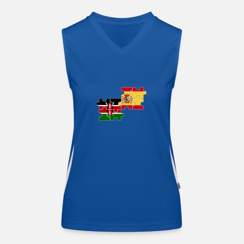 Kenya Espagne Drapeau Espagnol Kenyan Débardeur respirant contrasté Femme