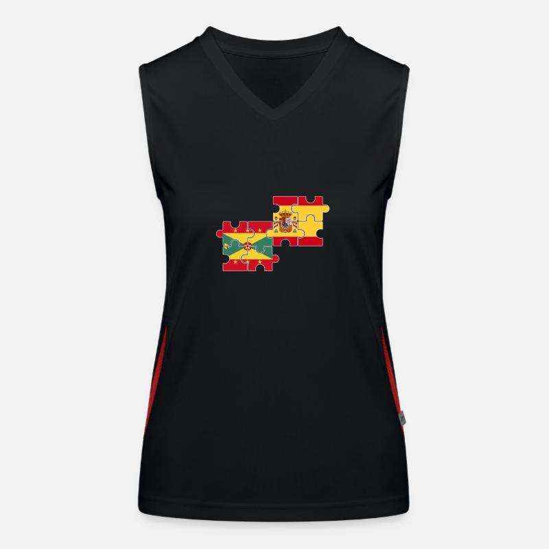 Grenada Spanien Flagge Spanisch Grenader Funktionelles Kontrast-Tank Top für Frauen