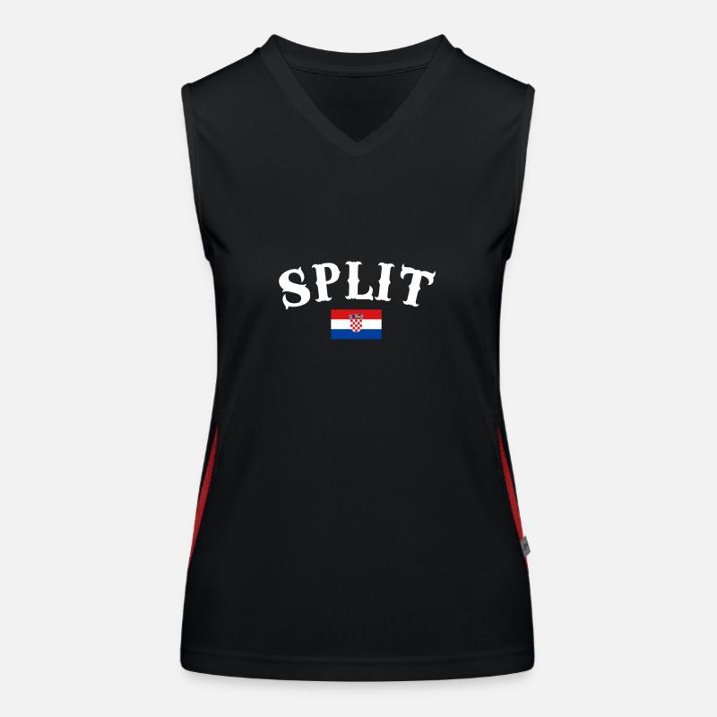 Split Croatia Croatian flag Croatian Women's Functional Contrast Tank Top