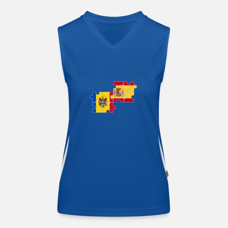 Moldau Spanien Flagge Spanisch Moldauer Funktionelles Kontrast-Tank Top für Frauen