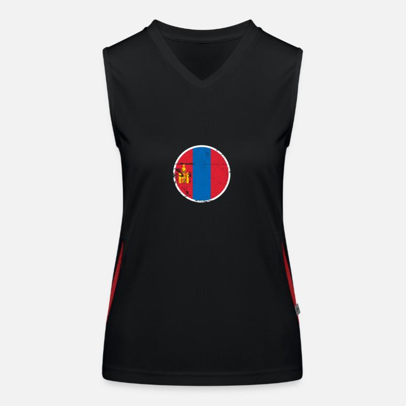 Mongolie Vintage Drapeau mongol Débardeur respirant contrasté Femme