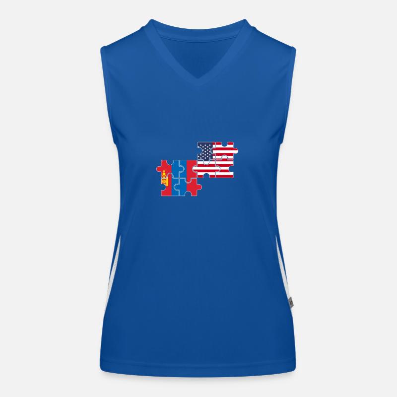 Mongolie USA Drapeau Mongol américain Débardeur respirant contrasté Femme