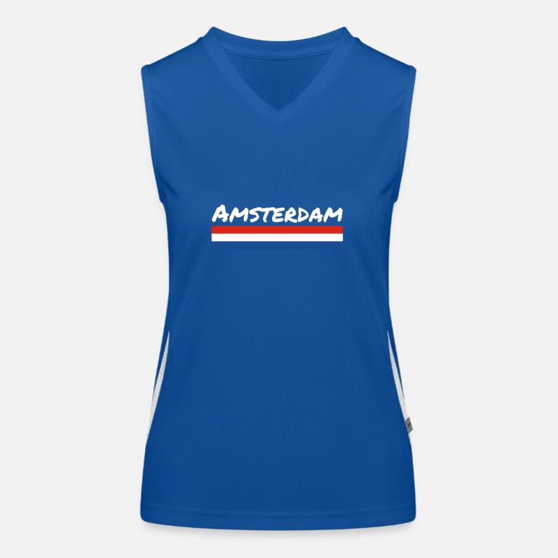 Amsterdam Netherlands Dutch flag Women's Functional Contrast Tank Top