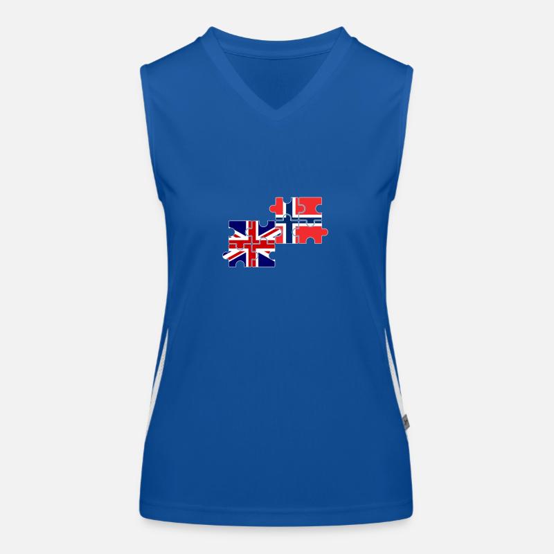 Norway UK Flag British Norwegian Women's Functional Contrast Tank Top