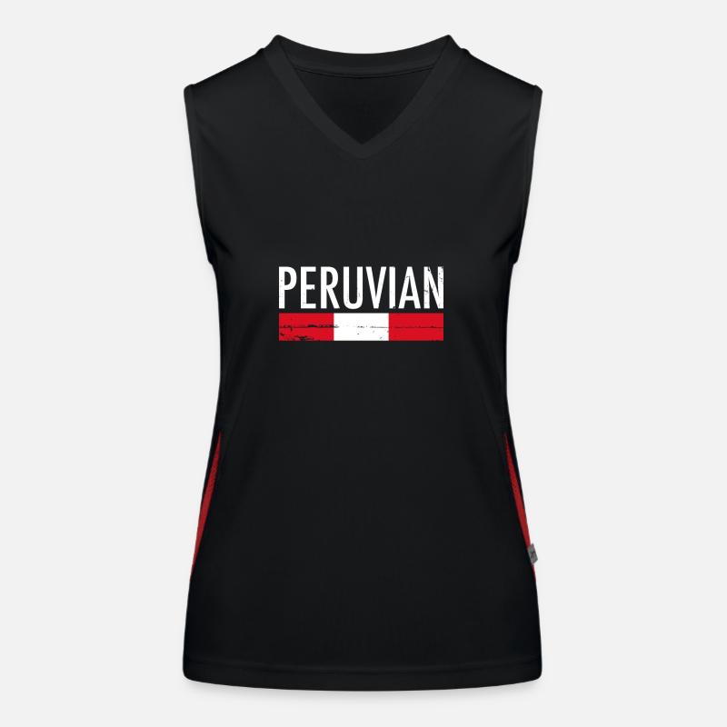 Pérou Pérou Vintage drapeau péruvien péruvien Débardeur respirant contrasté Femme