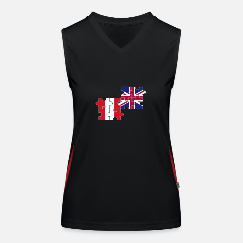 Pérou Drapeau du Royaume-Uni Péruviens britanniques Débardeur respirant contrasté Femme