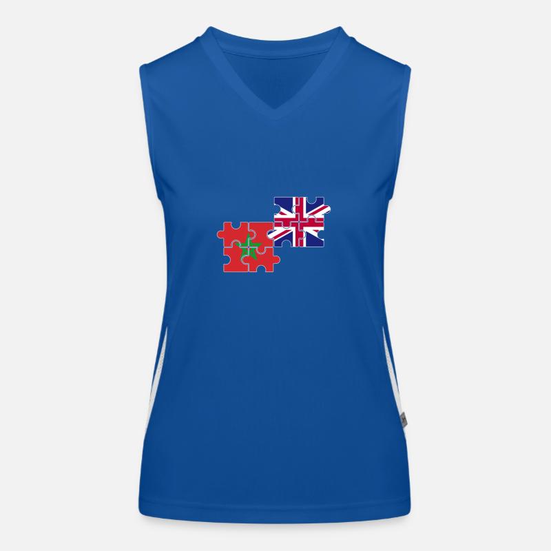 Maroc Royaume-Uni Drapeau Britannique Marocain Débardeur respirant contrasté Femme