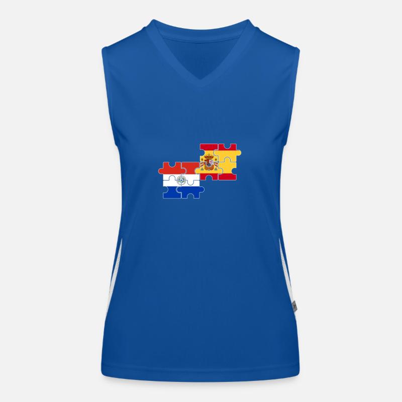 Paraguay Spanien Flagge Spanisch Paraguayer Funktionelles Kontrast-Tank Top für Frauen