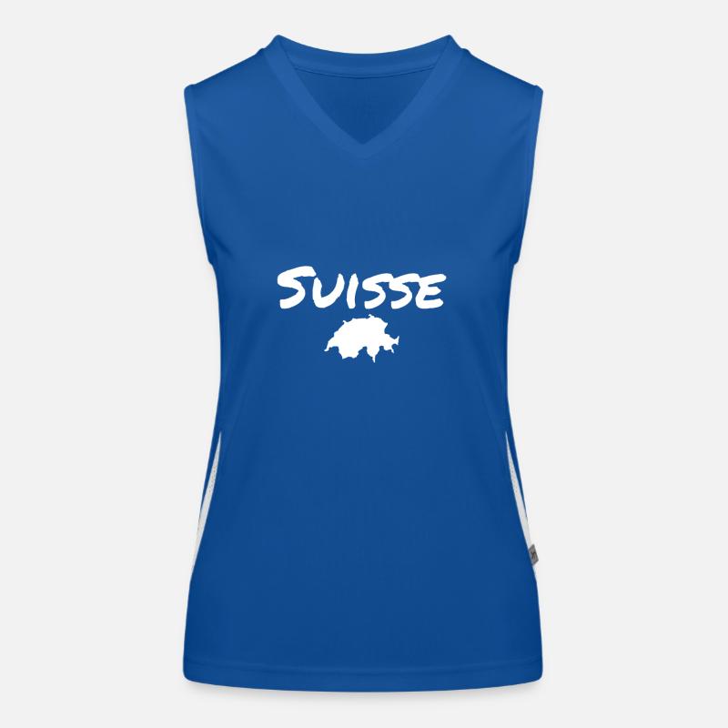 Suisse Schweiz Karte Schweizerische Schweizer Funktionelles Kontrast-Tank Top für Frauen