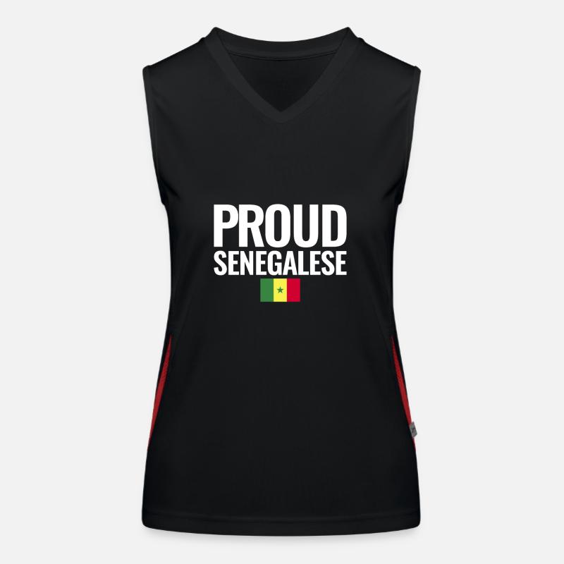 Fier drapeau sénégalais du Sénégal Débardeur respirant contrasté Femme