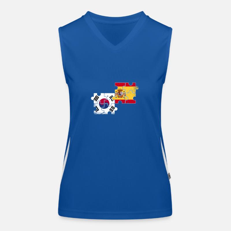 Corée du Sud Espagne Vintage drapeau sud-coréen Débardeur respirant contrasté Femme