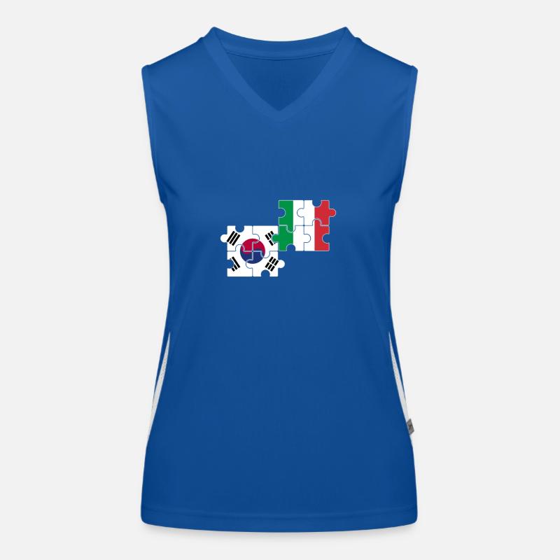 Corée du Sud Italie Drapeau Italiens Sud-Coréens Débardeur respirant contrasté Femme
