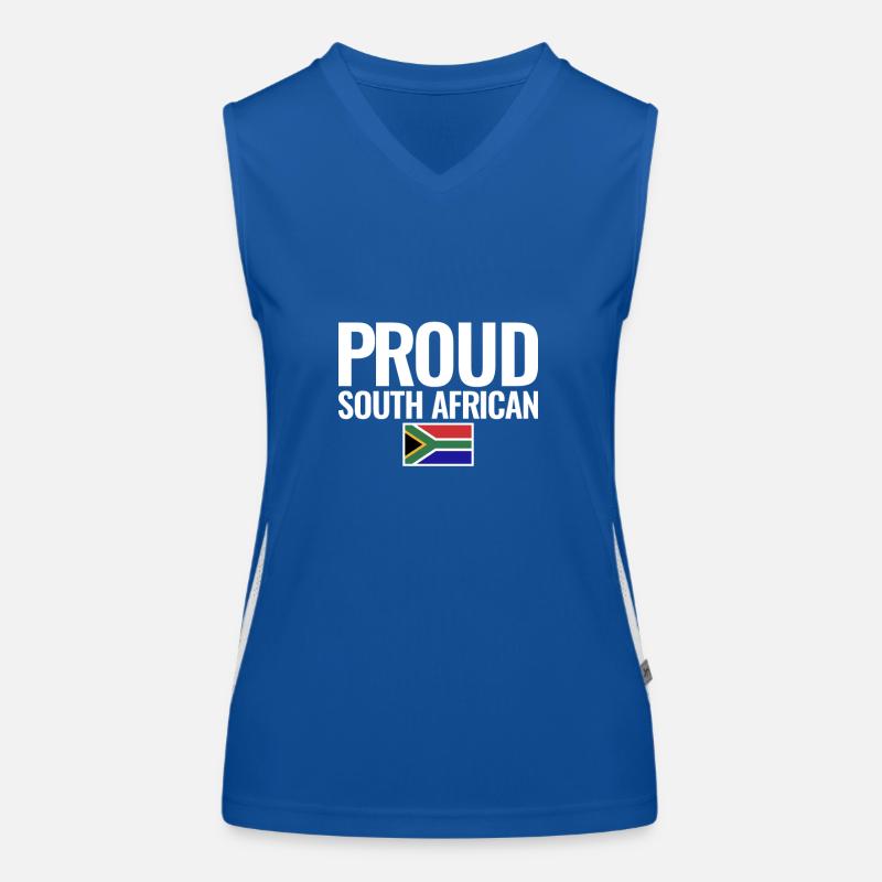Fier drapeau sud-africain de l’Afrique du Sud Débardeur respirant contrasté Femme