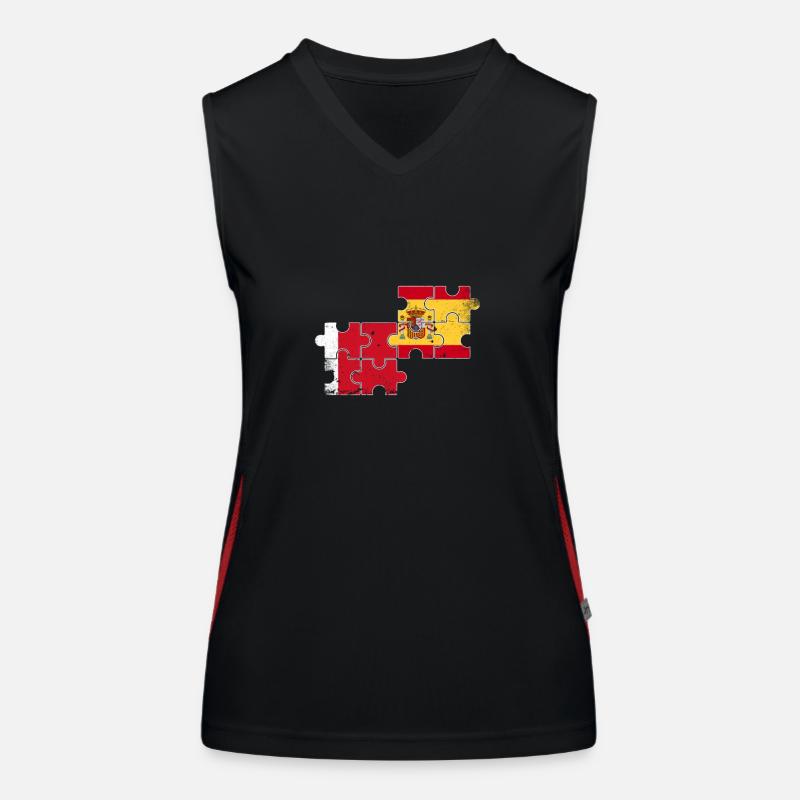 Dubai Spanien Vintage Flagge Spanisch Dubaier Funktionelles Kontrast-Tank Top für Frauen