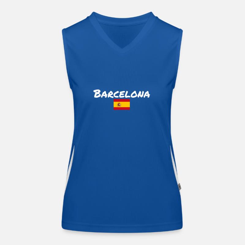 Barcelone, Espagne, Drapeau espagnol, Espagnols Débardeur respirant contrasté Femme