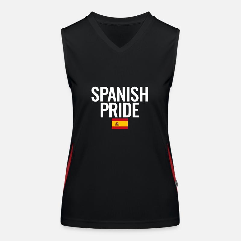 Fierté espagnole Espagne Drapeau espagnol Espagnols Débardeur respirant contrasté Femme