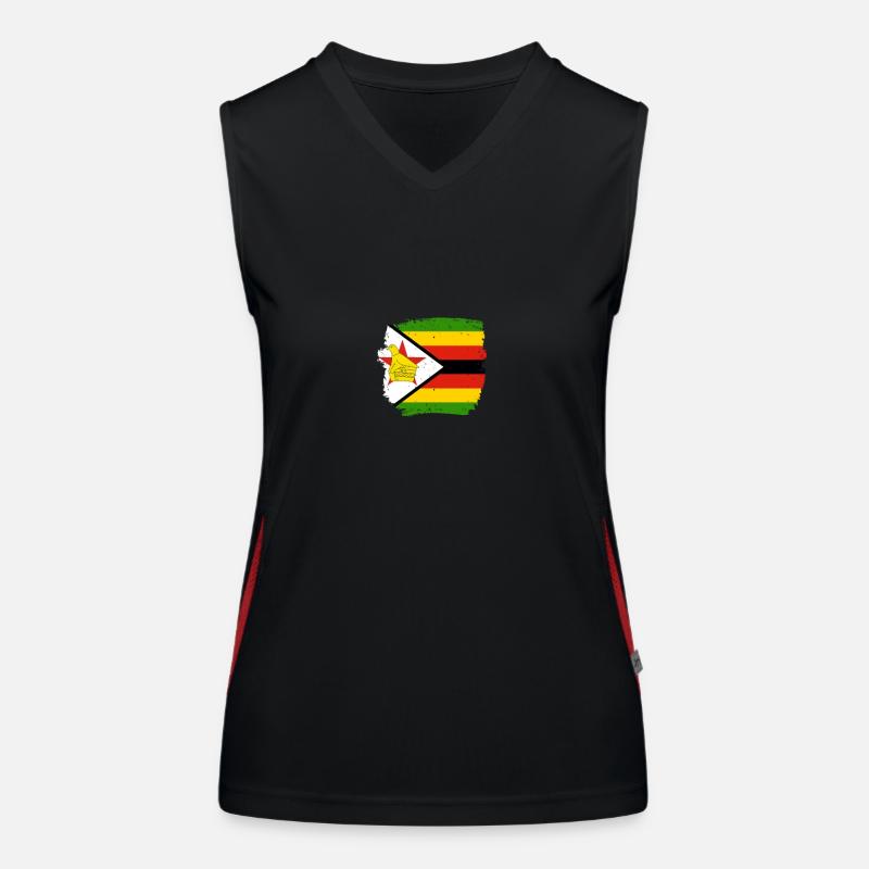 Zimbabwe Drapeau zimbabwéen Zimbabwéen Débardeur respirant contrasté Femme