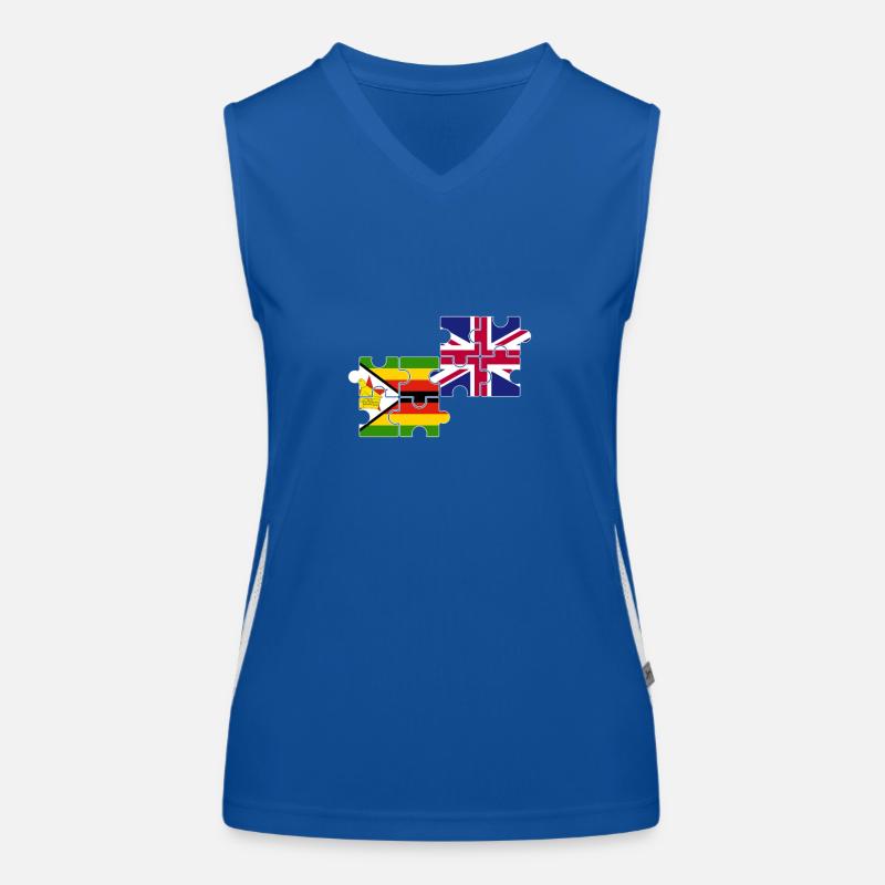 Zimbabwe UK Flag British Zimbabwean Women's Functional Contrast Tank Top