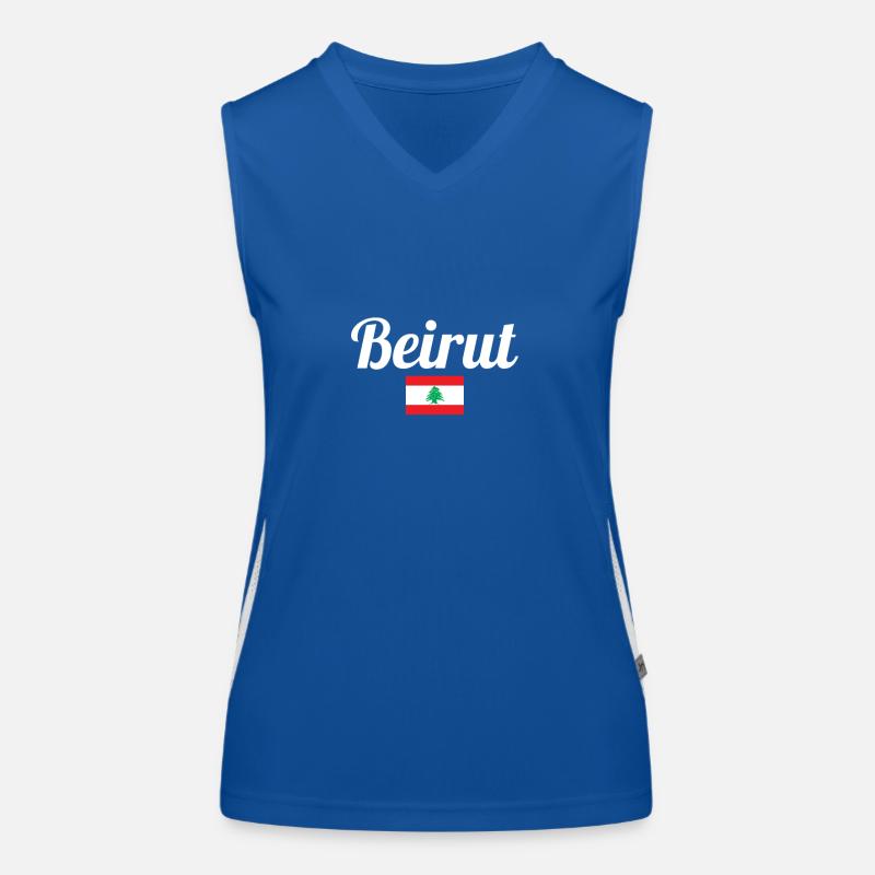 Beirut Libanon Libanesische Flagge Libanese Funktionelles Kontrast-Tank Top für Frauen