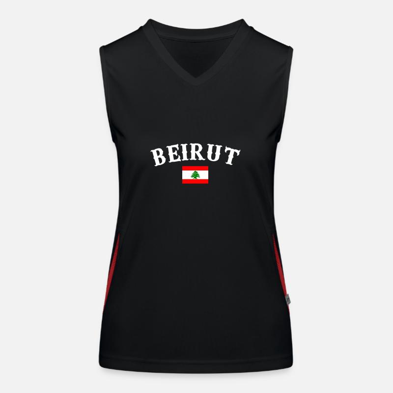 Beyrouth, Liban, Liban, Drapeau Libanais, Libanais Débardeur respirant contrasté Femme