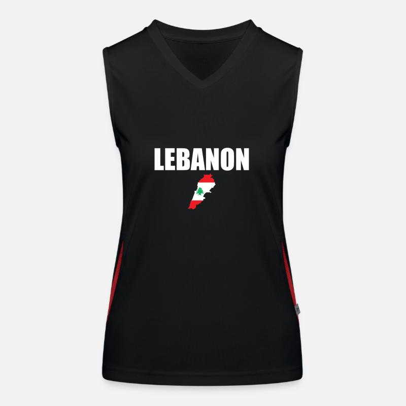 Carte du Liban Drapeau Libanais Libanais Débardeur respirant contrasté Femme