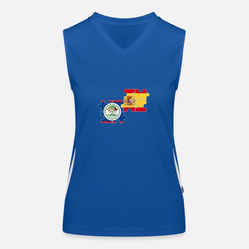 Belize Espagne Drapeau Belizer Débardeur respirant contrasté Femme