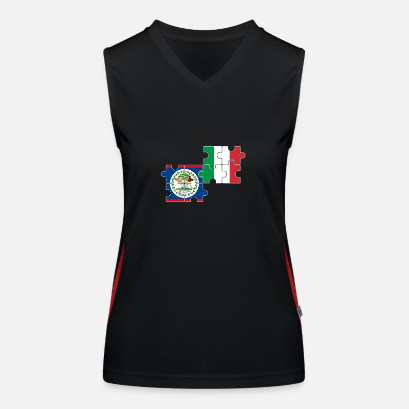 Belize Italie Drapeau Belizer Débardeur respirant contrasté Femme