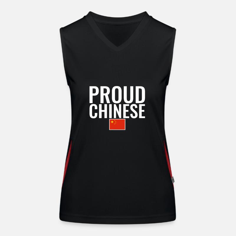 Fier drapeau chinois chinois Débardeur respirant contrasté Femme
