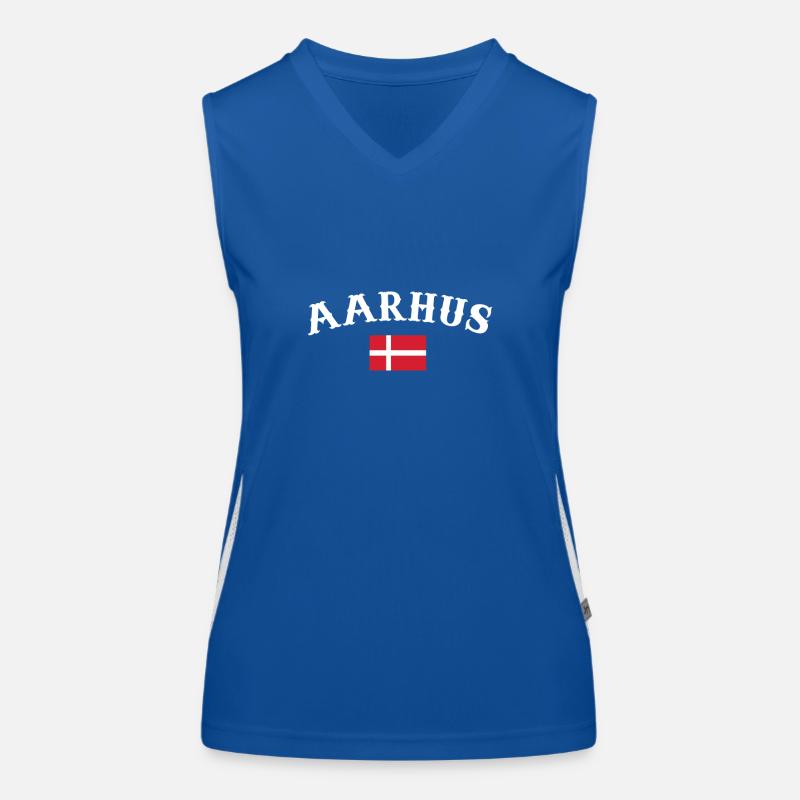 Aarhus Denmark Danish flag Proud Dane Women's Functional Contrast Tank Top