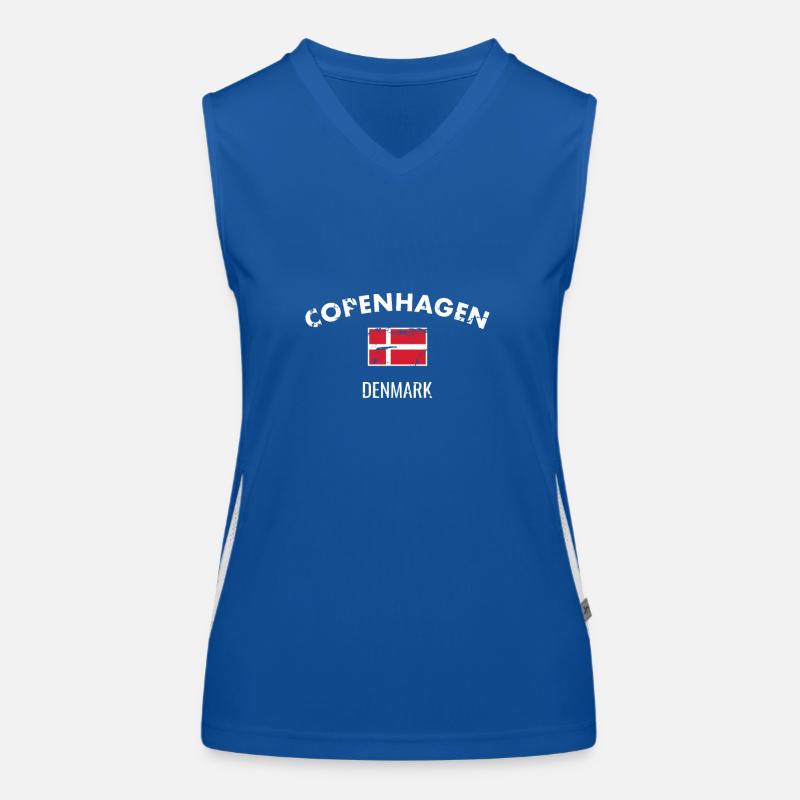 Copenhague Danemark Drapeau danois vintage Débardeur respirant contrasté Femme