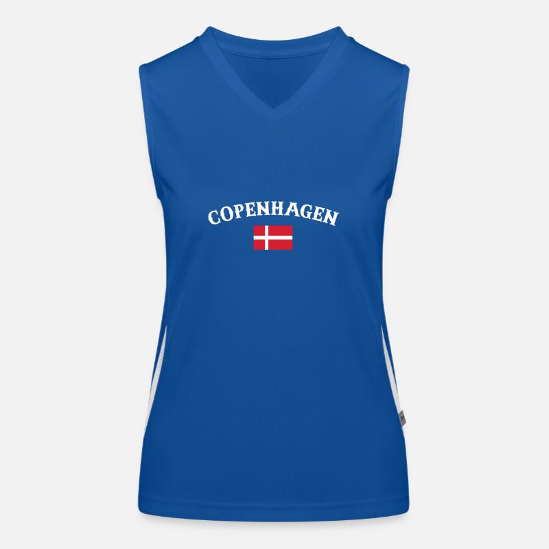 Copenhague Danemark Drapeau danois Proud Dane Débardeur respirant contrasté Femme