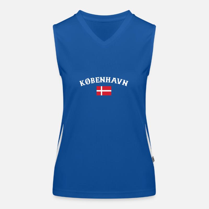 København Denmark Danish flag Proud Dane Women's Functional Contrast Tank Top