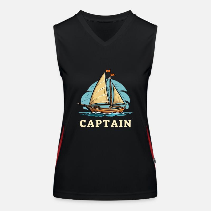 Captain Segelboot Funktionelles Kontrast-Tank Top für Frauen