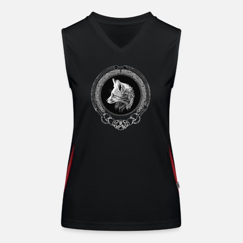 Fuchs keltisches Zodiac Funktionelles Kontrast-Tank Top für Frauen