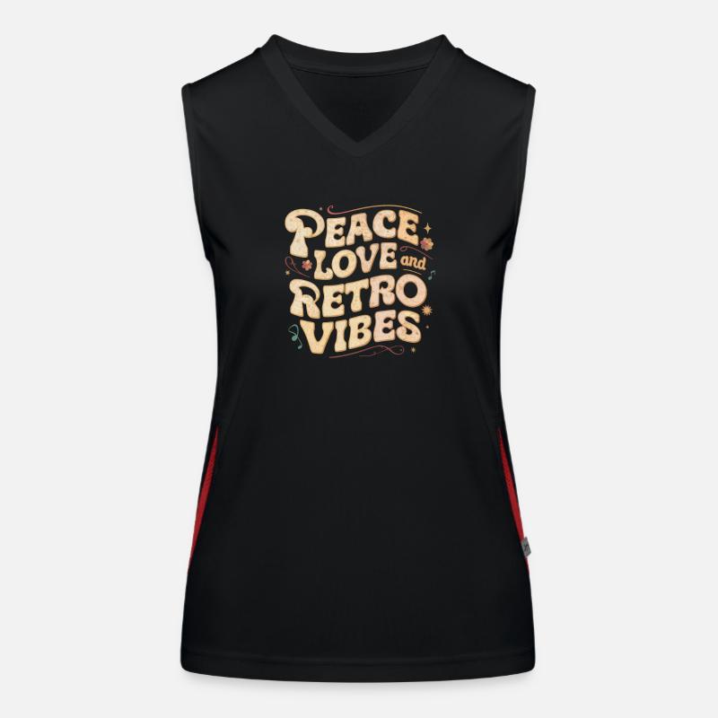 Peace, Love, and Retro Vibes Women's Functional Contrast Tank Top
