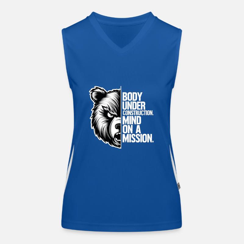 Body under construction - Mind on a mission Funktionelles Kontrast-Tank Top für Frauen