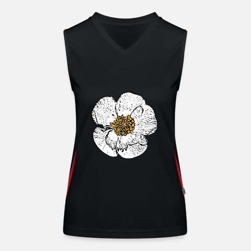 Blume weiß weiße Blumen Geschenk Muttertag Mutter Funktionelles Kontrast-Tank Top für Frauen
