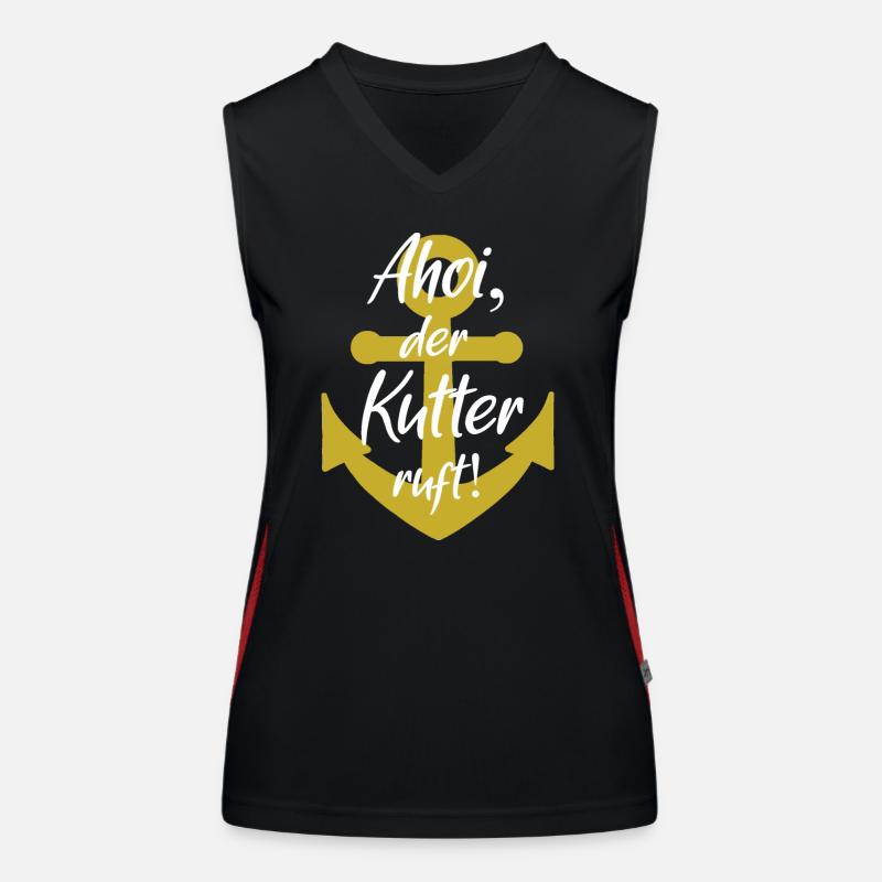 Ahoi der kutter ruft Funktionelles Kontrast-Tank Top für Frauen