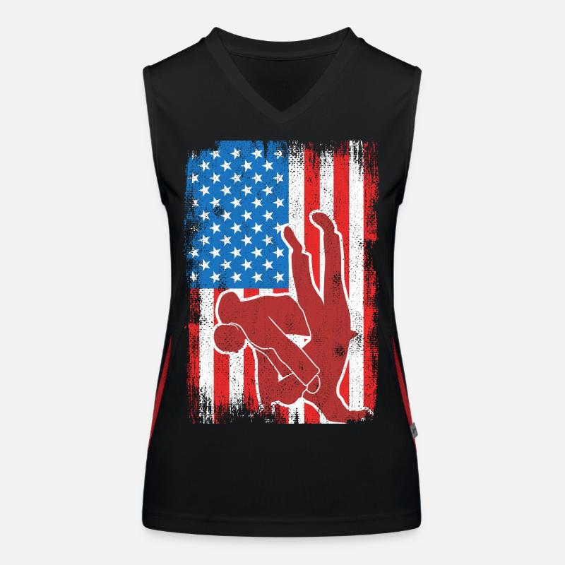 Drapeau de Judo USA Débardeur respirant contrasté Femme