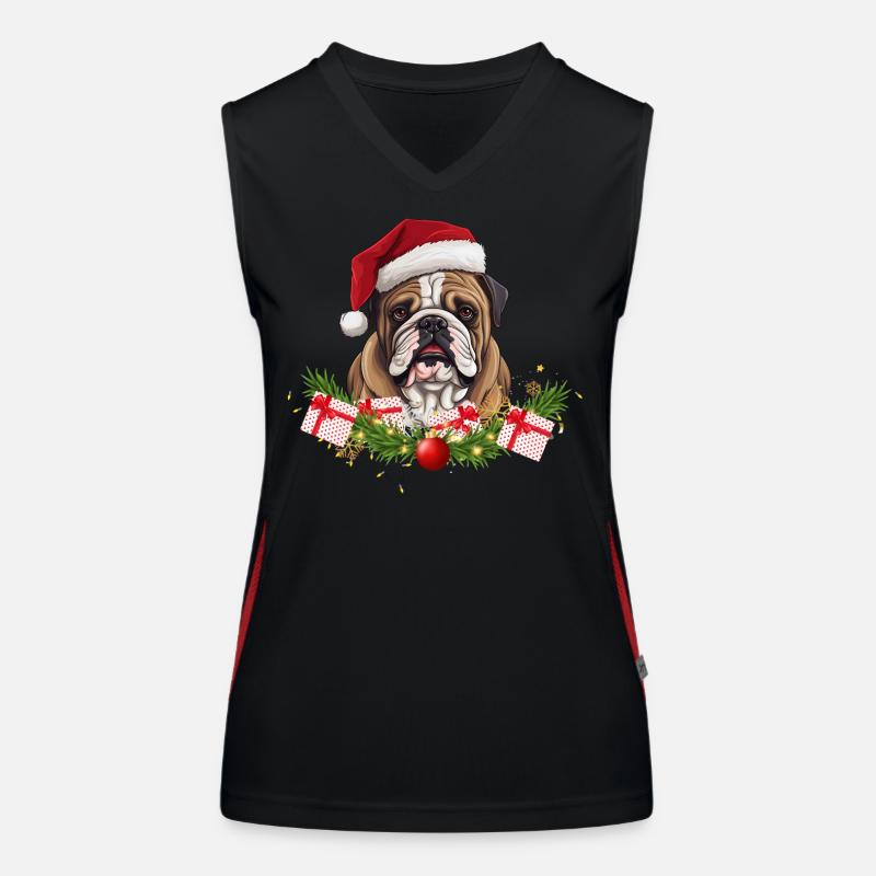 Hunde-Weihnachten Funktionelles Kontrast-Tank Top für Frauen
