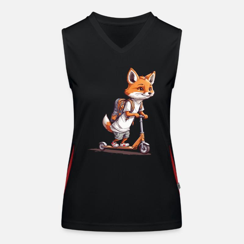 Adventure Fox Premier jour d’école Scooter Design Débardeur respirant contrasté Femme