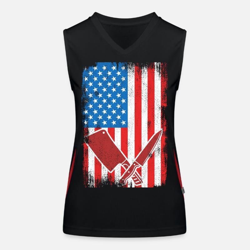 Boucher du drapeau des États-Unis Débardeur respirant contrasté Femme