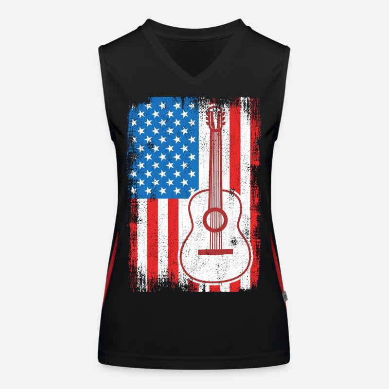 Guitariste de U.S. Flag Débardeur respirant contrasté Femme